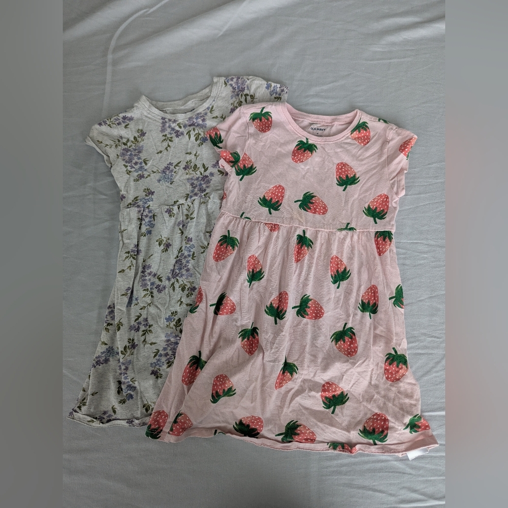 Lot Of 2 Pink and Gray Kids Dresses